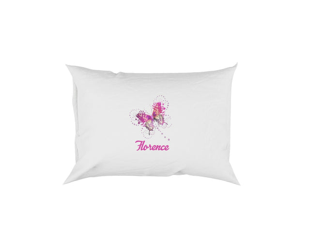 Personalised Name Pink Butterfly Soft Pillowcase Pillow Case Cover