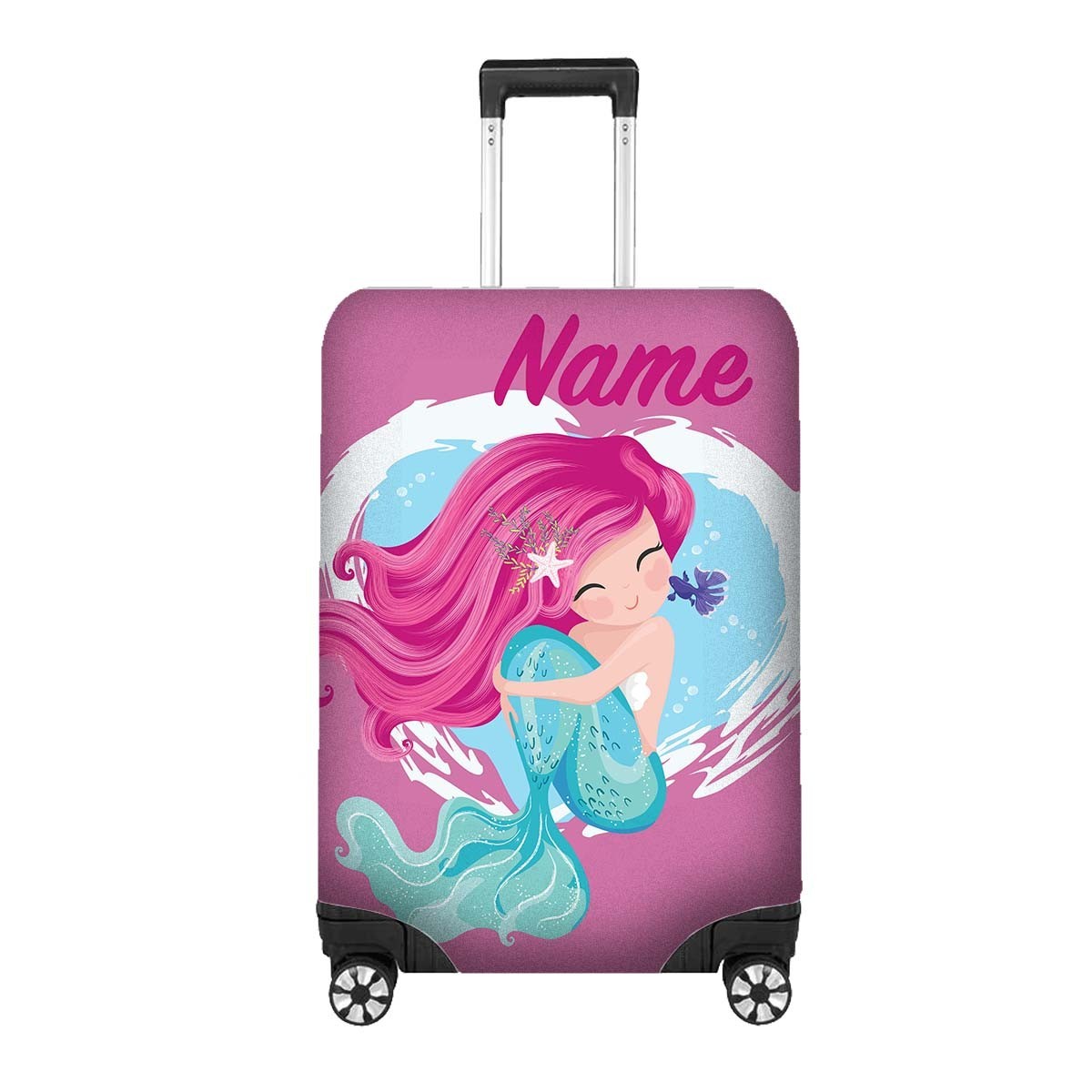 Mermaid Name Cute Girl Gift Custom Luggage Cover Personalise Suitcase Protector