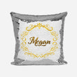 Personalised Name Shiny Sequin Magic Royal Scroll Border Cushion Cover + Pillow