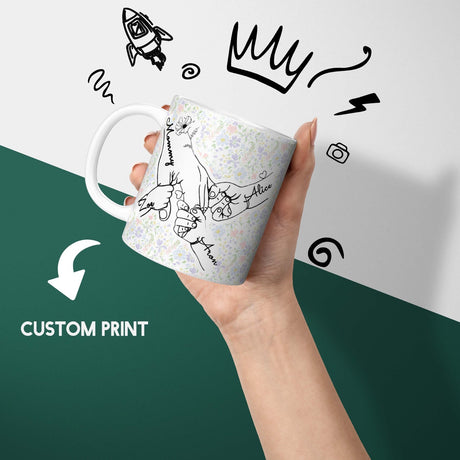 Personalised Mother's Day Custom Name Floral Coffee Tea Mug Coaster Gift Him Her