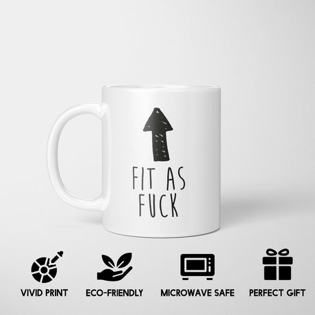 Fit As F*ck Rude Cheeky Funny Gift Coffee Tea Mug + Coaster Option For Him Her