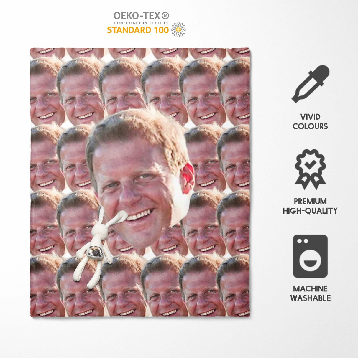 Funny Personalised Custom Photo Upload Collage Cot Bed Duvet Cover + Pillowcase