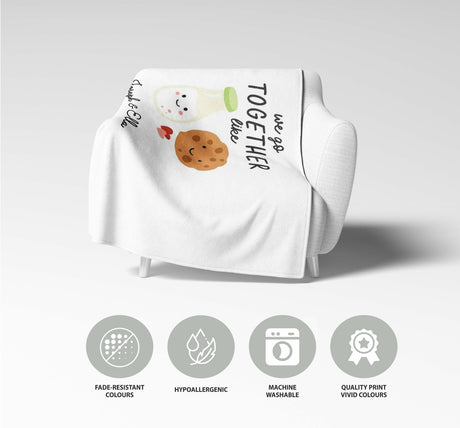 We Go Together Like Milk Cookies Valentines Anniversary Fleece Mink Blanket Gift