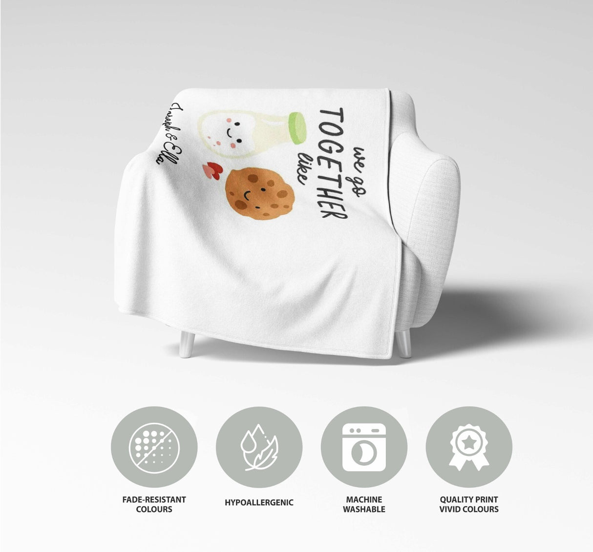 We Go Together Like Milk Cookies Valentines Anniversary Fleece Mink Blanket Gift