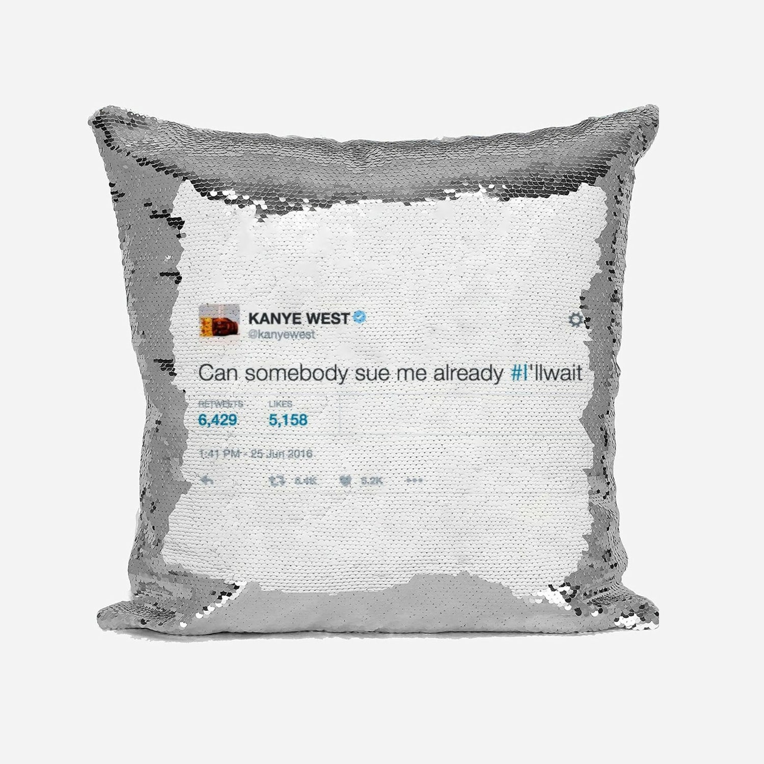 Celebrity Tweets Saying Novelty Sequin Magic Cushion Cover + Pillow Kids