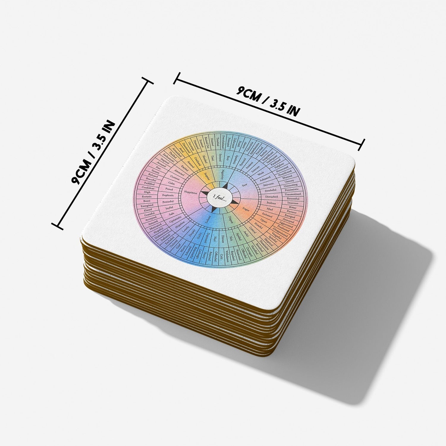 Emotion Wheel Circle Custom Coffee Tea Mug Coaster Set Option Gift Him Her