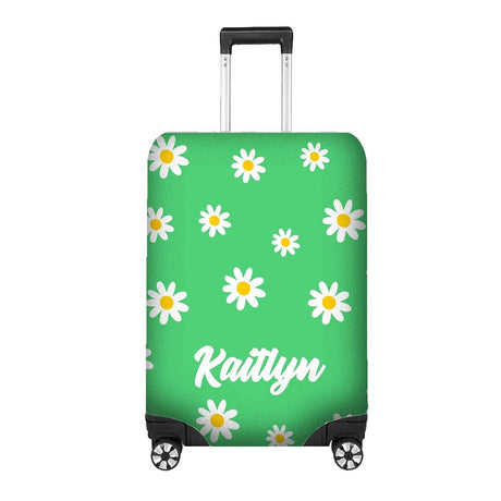 Simple Daises Name Cute Gift Custom Luggage Cover Personalise Suitcase Protector