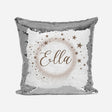Personalised Name Shiny Sequin Magic Stars Cushion Cover + Pillow Kids