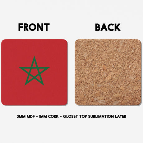 Morocco Flag Moroccan Design Coffee Tea Mug Cup Set Coaster Gift Him Her Custom