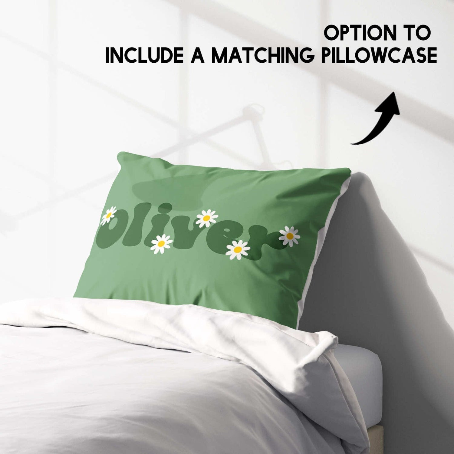 Personalised Custom Name Colour Groovy Daisy Single Bed Duvet Cover + Pillowcase