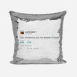 Celebrity Tweets Saying Novelty Sequin Magic Cushion Cover + Pillow Kids