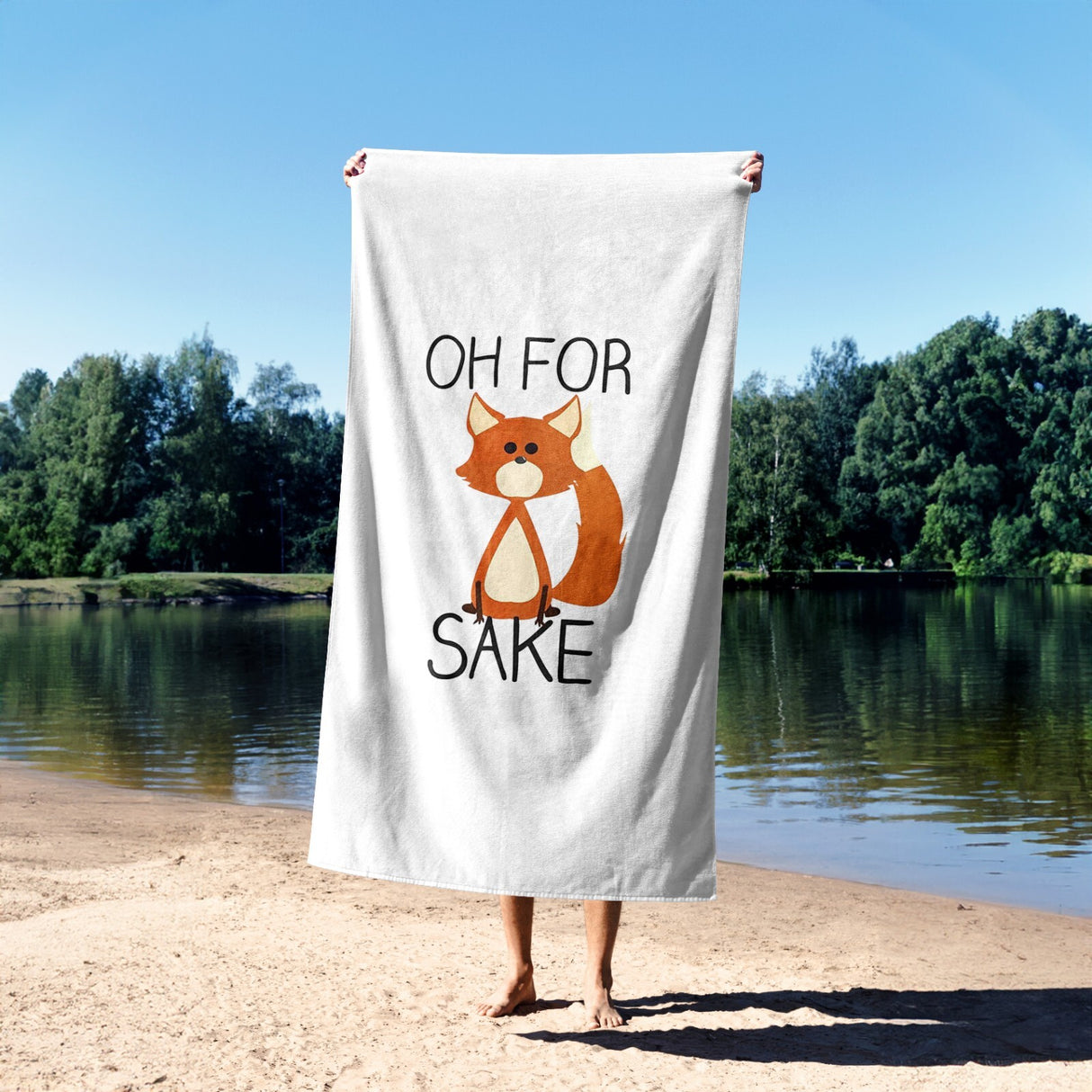 Oh For Fox Sake Saying Phrase Novelty Funny Absorbent Beach Bath Sheet Towel