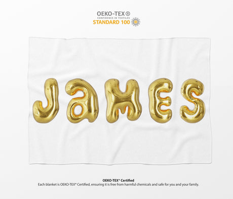 Personalised 3D Bubble Name Text Font Novelty Soft Fleece Mink Blanket Gift De