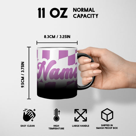 Personalised Custom Retro Vans Checker Name Heat Sensitive Colour Changing Mug