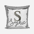 Personalised Name Shiny Sequin Magic Initial Glitter Cushion Cover + Pillow