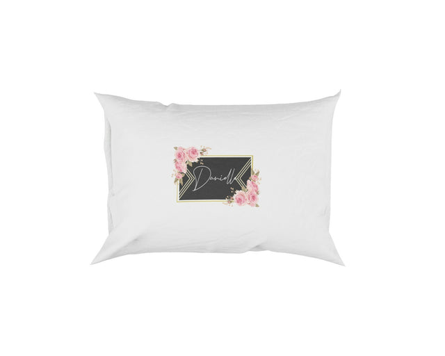 Black Gold Frame Floral Border Soft Pillowcase Pillow Case Cover