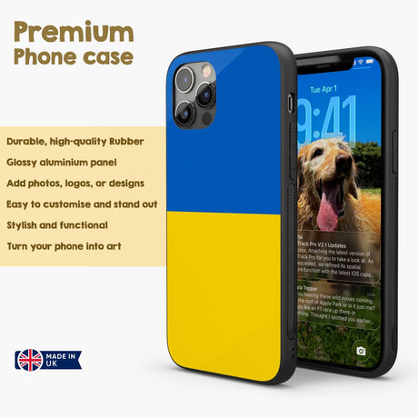 Ukraine Flag Patriotic iPhone Case Printed Black TPU Cover Protector Custom Gift