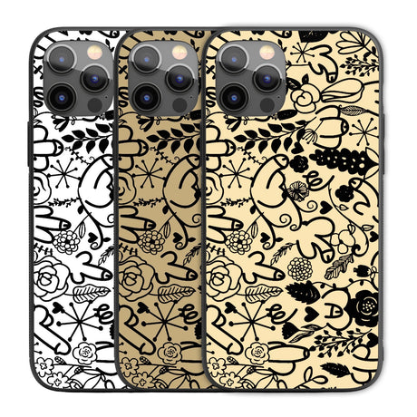 Floral Willy Personalised Custom Rude Funny Cover - Printed iPhone Black Case