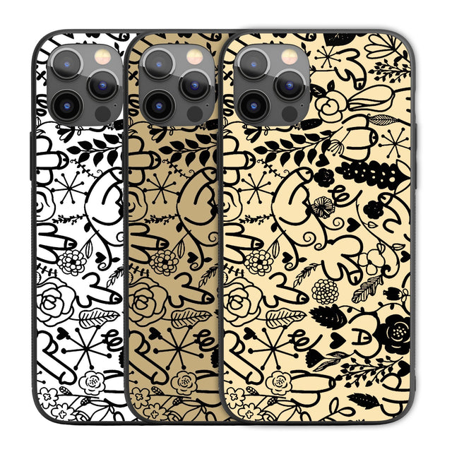 Floral Willy Personalised Custom Rude Funny Cover - Printed iPhone Black Case