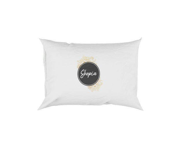 Black Circle Gold Floral Personalisable Name Soft Pillowcase Pillow Case Cover