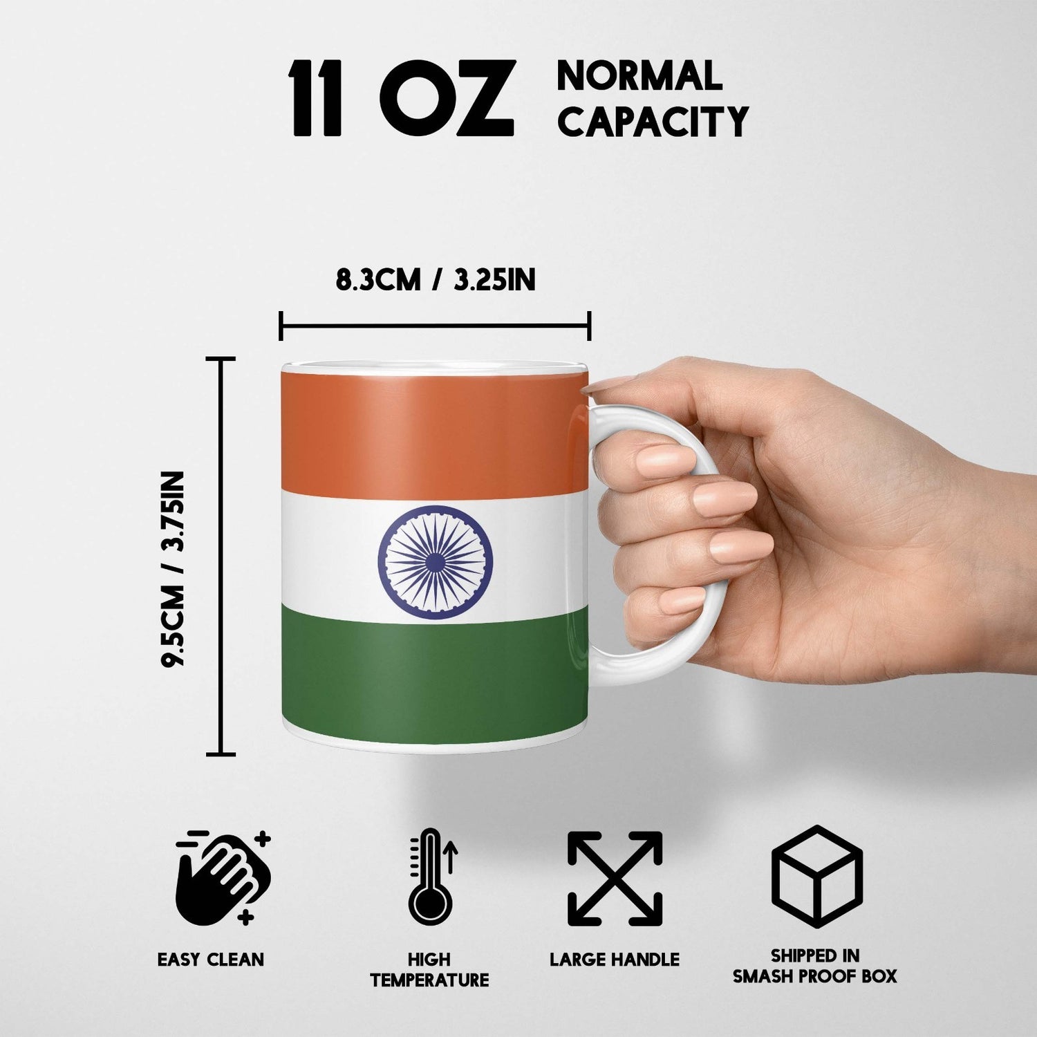 Indian Flag India Custom Printed Coffee Tea Mug Cup Set Coaster Gift Him Her