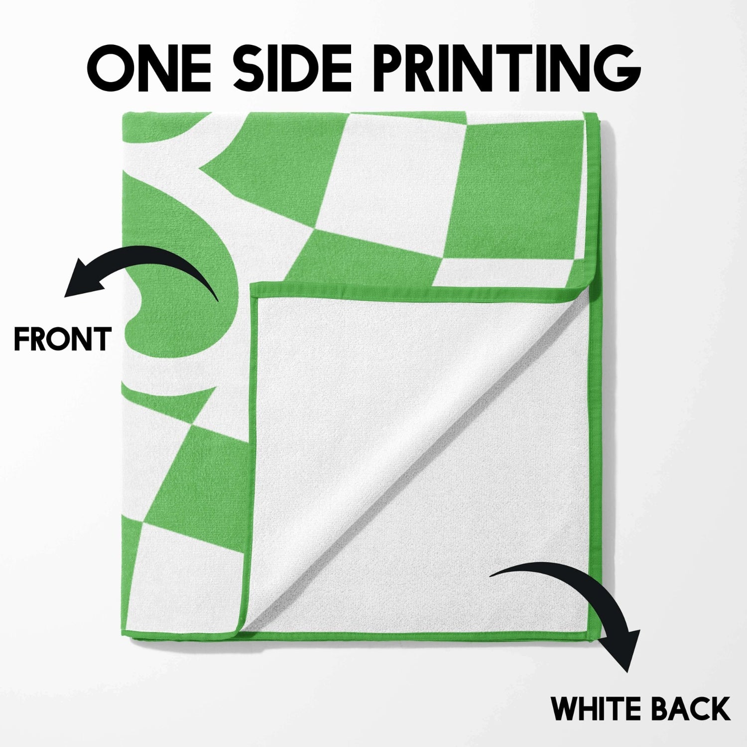 Personalised Custom Name Retro Vans Check Soft Absorbent Beach Bath Sheet Towel