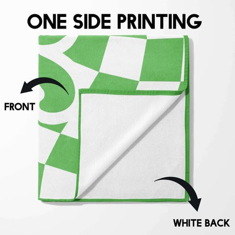 Personalised Custom Name Retro Vans Check Soft Absorbent Beach Bath Sheet Towel