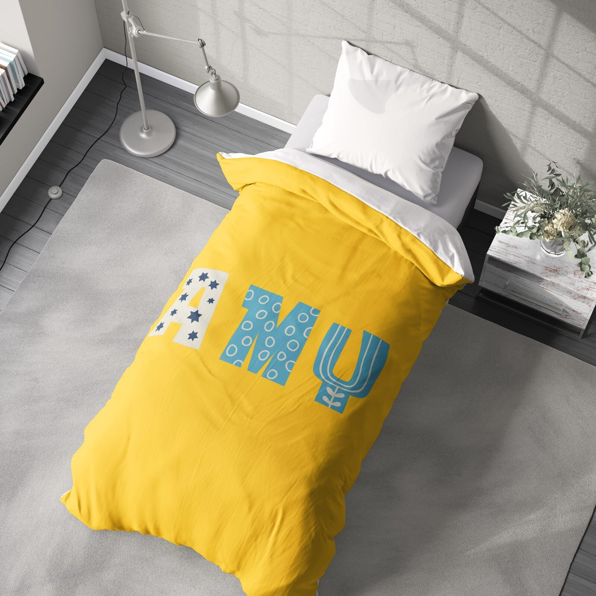 Personalised Name Kids Alphabet Onyx Soft Single Size Novelty Bed Duvet Cover