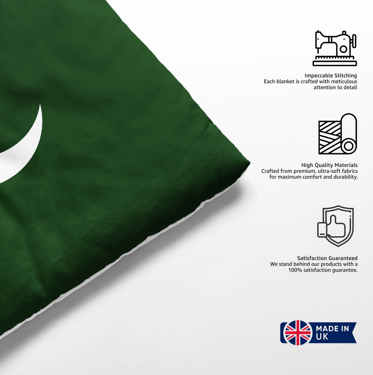 Pakistan Flag Design Gift Custom Toddler Cot Bed Duvet Cover + Pillowcase Set