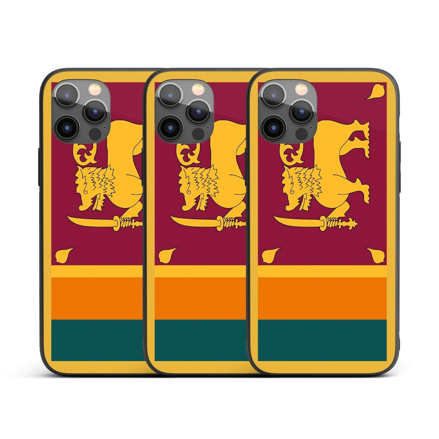 Sri Lanka Flag Printed iPhone Case Black TPU Size Cover Protector Patriotic Gift