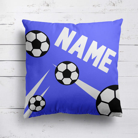 Personalised Custom Name Football Strike Kids Square Fill Zipped Cushion Throw