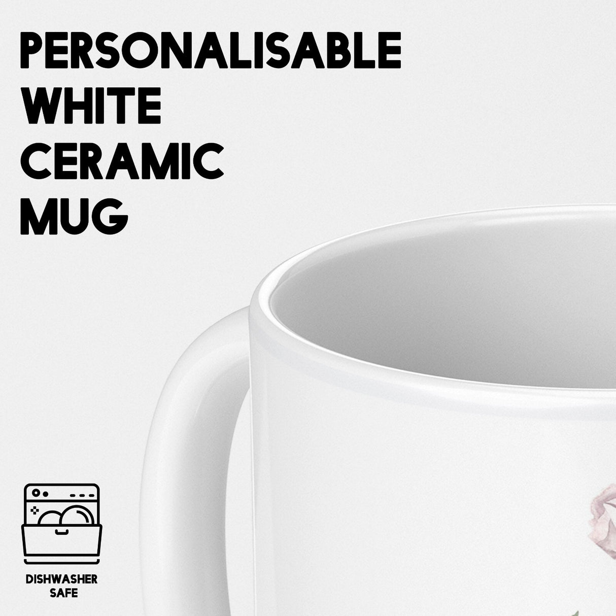 Personalised Name Botanical Floral Initial Letters Tea Coffee Mug Gift Him Her