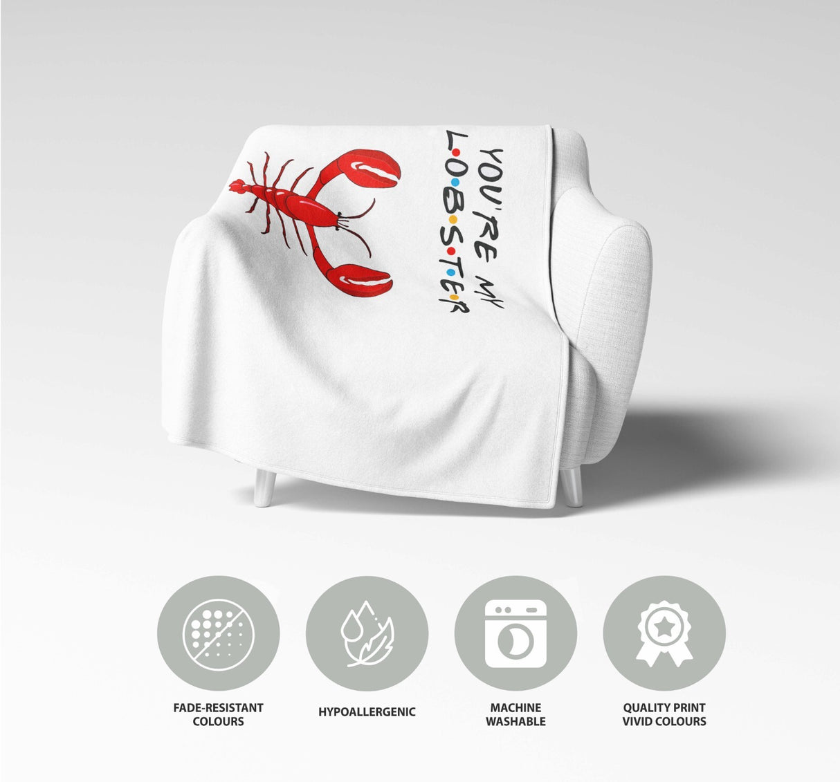 You're My Lobster Cute Love Valentines Anniversary Fleece Mink Blanket Gift