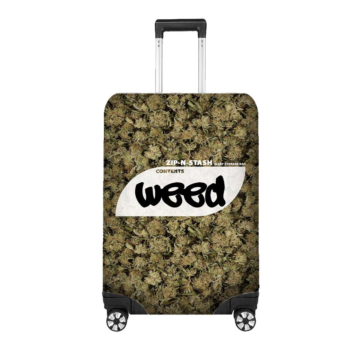 Weed Bag Funny Custom Suitcase Cover Travel Gift Stretch Fit Luggage Protector