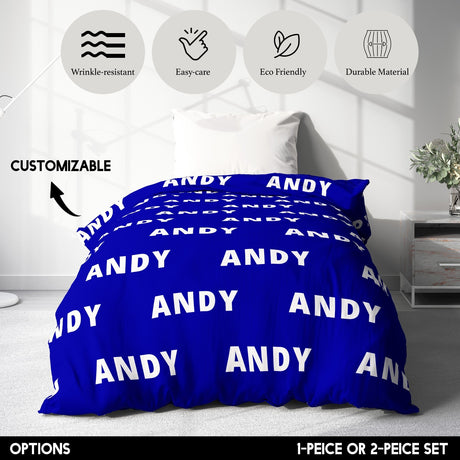 Personalised Any Name Customised Colour Soft Single Size Novelty Bed Duvet Cover