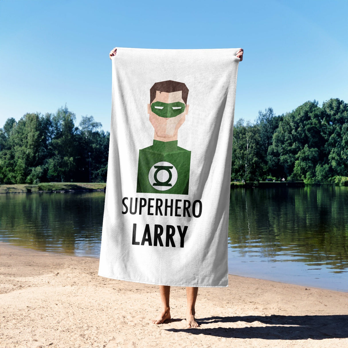 Superhero Personalised Name Custom Colour Kids Absorbent Beach Bath Sheet Towel