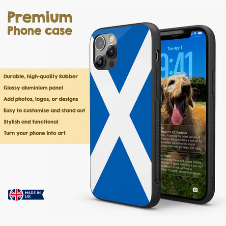 Scotland Flag Scottish Cross Custom Printed iPhone Protect Case Black TPU Cover