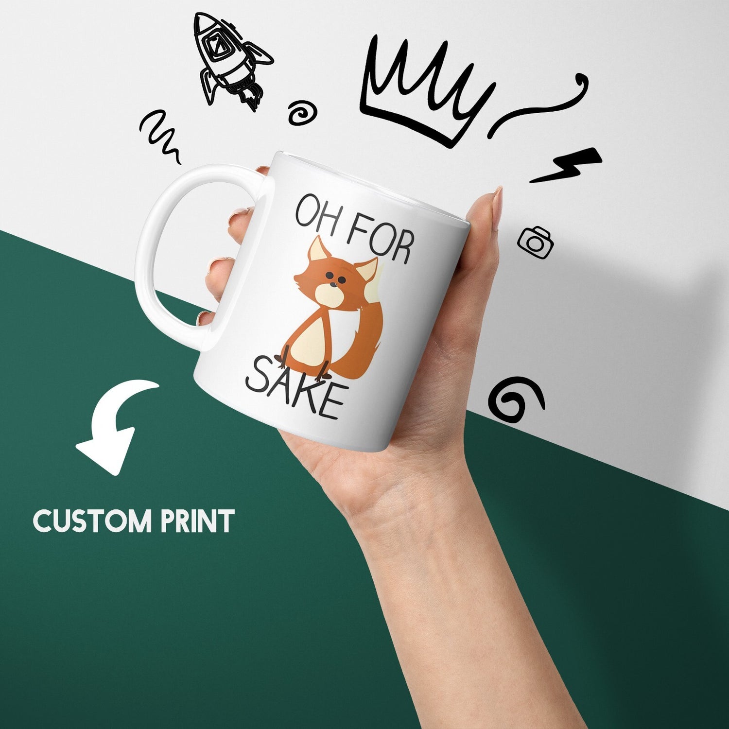 Oh For Fox Sake Saying Phrase Novelty Funny Humour Coffee Tea Mug Gift 11oz