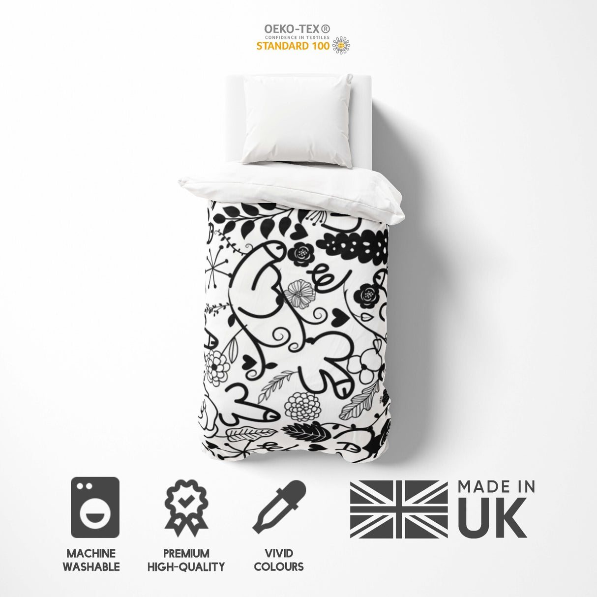 Floral Willy Pattern Rude Funny Custom Soft Single Size Novelty Bed Duvet Cover