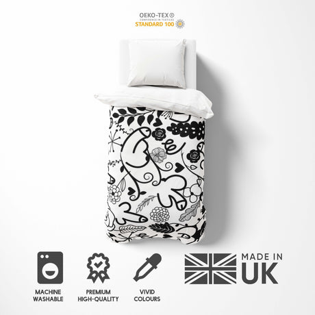 Floral Willy Pattern Rude Funny Custom Soft Single Size Novelty Bed Duvet Cover