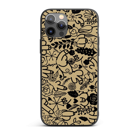 Floral Willy Personalised Custom Rude Funny Cover - Printed iPhone Black Case