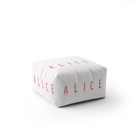 Personalised Any Name Pink Rose Petals Ottoman Filled Pouffe Inc Washable Cover