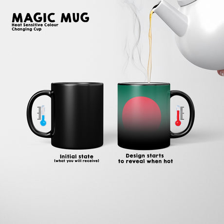 Bangladesh Flag Design Tea Gift Heat Sensitive Magic Colour Changing Mug Novelty
