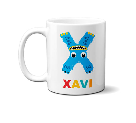 Personalised Children Monster Name Initial Letter Coffee Mug Gift 11oz Ceramic