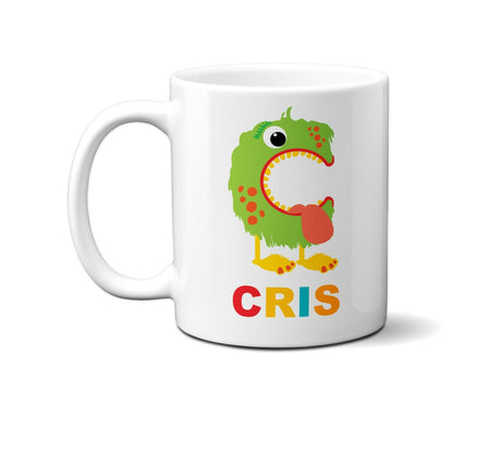 Personalised Little Multi Monster Name Initial Letter Kids Mug Gift 11oz Ceramic