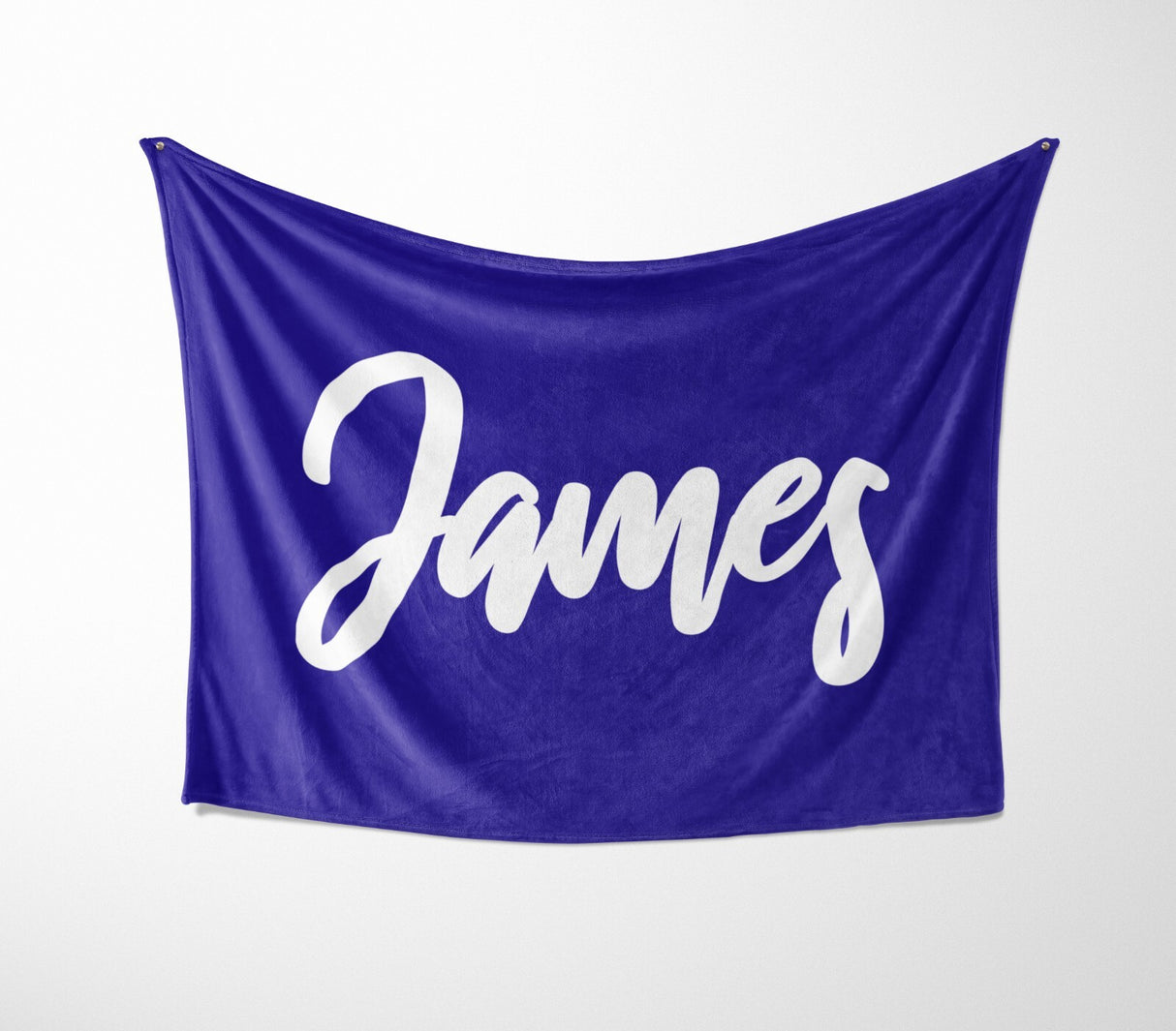 Personalised Custom Name Colour Plain Script Font Soft Warm Fleece Blanket Decor
