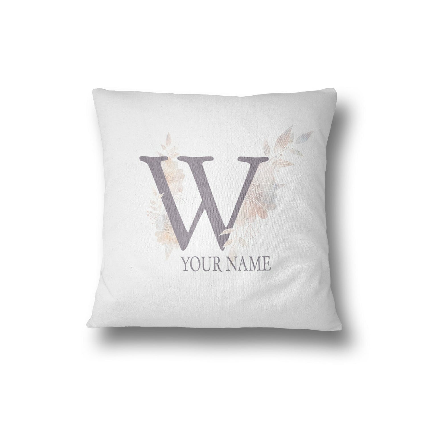 Personalised Misty Dusty Pastel Alphabet Floral Name Initial Letter Cushion
