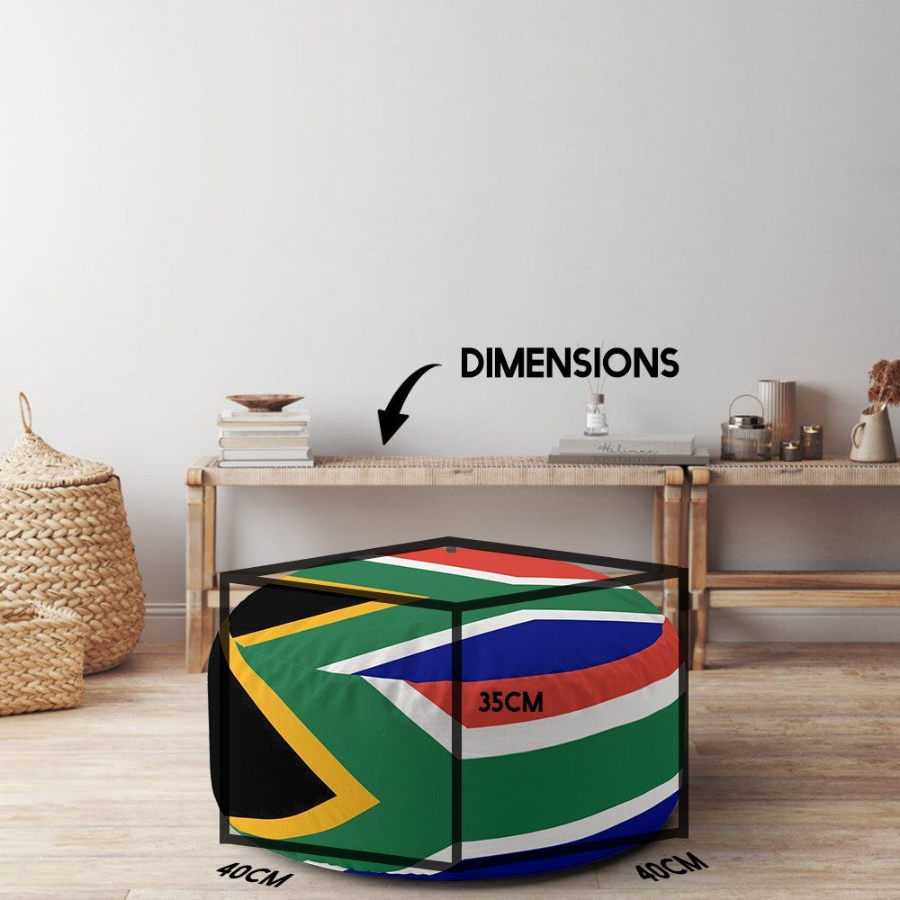 South Africa Flag SA Ottoman Filled Pouffe Footrest Washable Cover Custom Gift