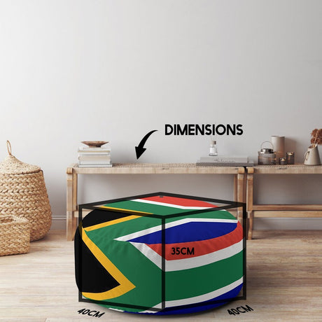 South Africa Flag SA Ottoman Filled Pouffe Footrest Washable Cover Custom Gift