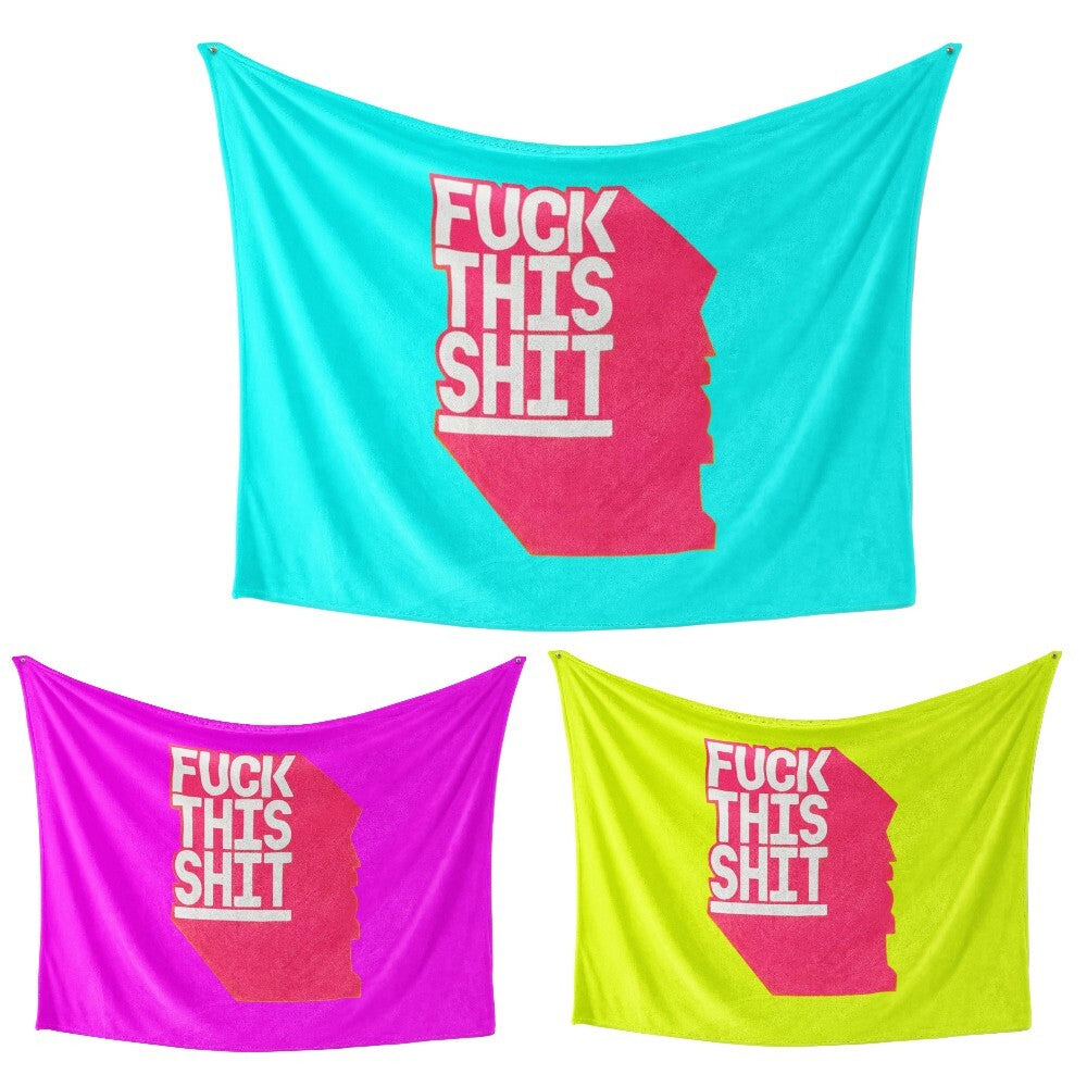 F*ck This Sh*t Rude Custom Any Colour Novelty Fleece Mink Blanket Throw Gift